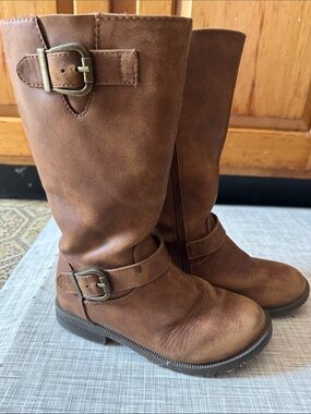 Target Girls Tan Buckle Mid-Calf Boots
